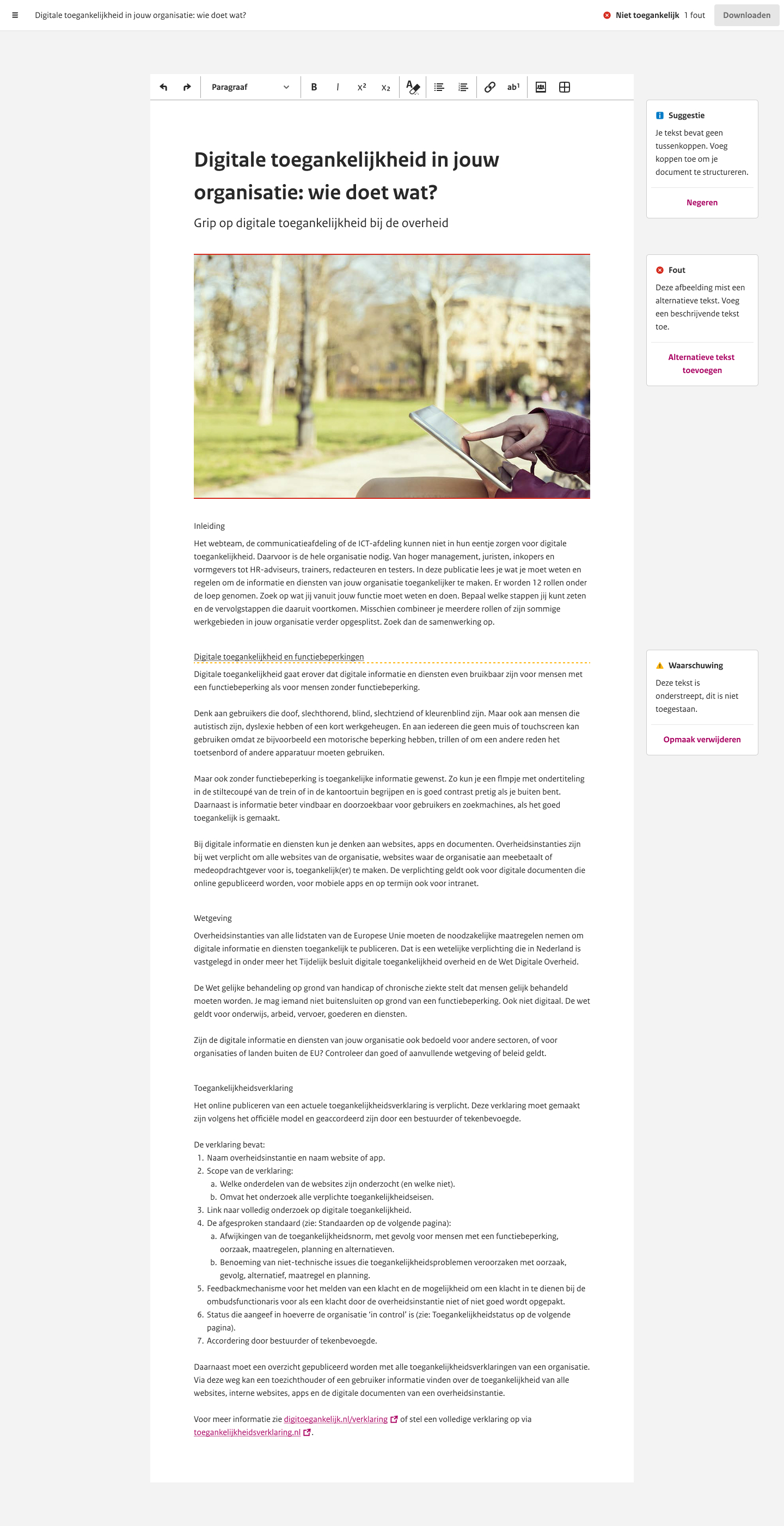 Het context menu